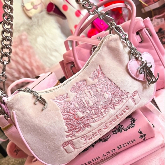 Juicy Couture Y2k Cream & Baby Pink Handbag - Picture 2 of 4